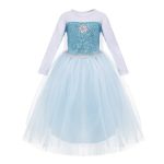 Frozen Elsa jurk + kroon - luxe prinsessenjurk