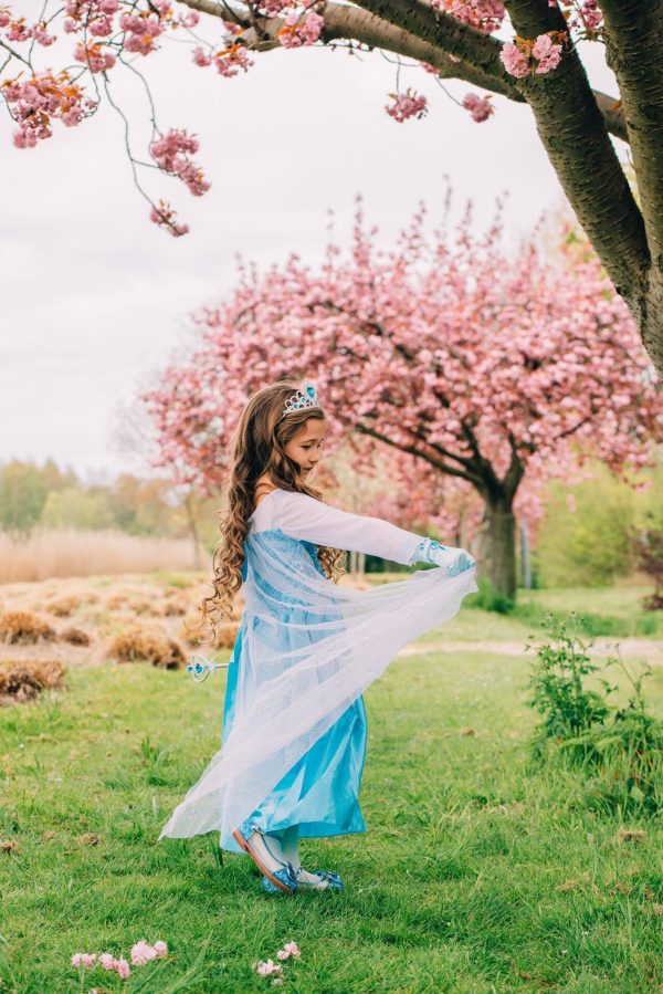 Frozen Elsa prinsessenjurk + kroon + toverstaf - Afbeelding 4
