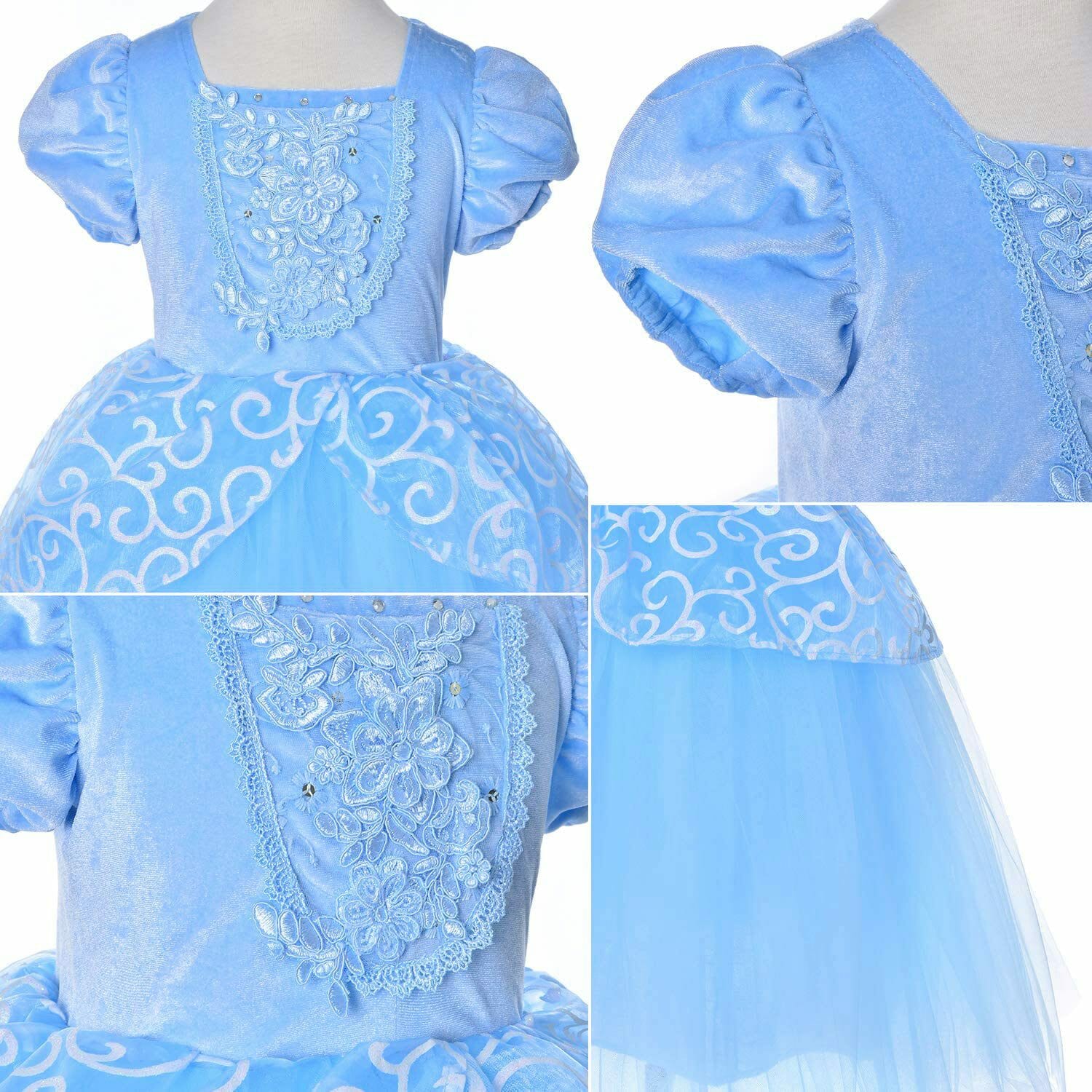 Cinderella jurk + accessoires - Assepoester - Deluxe verkleedjurk - Afbeelding 17