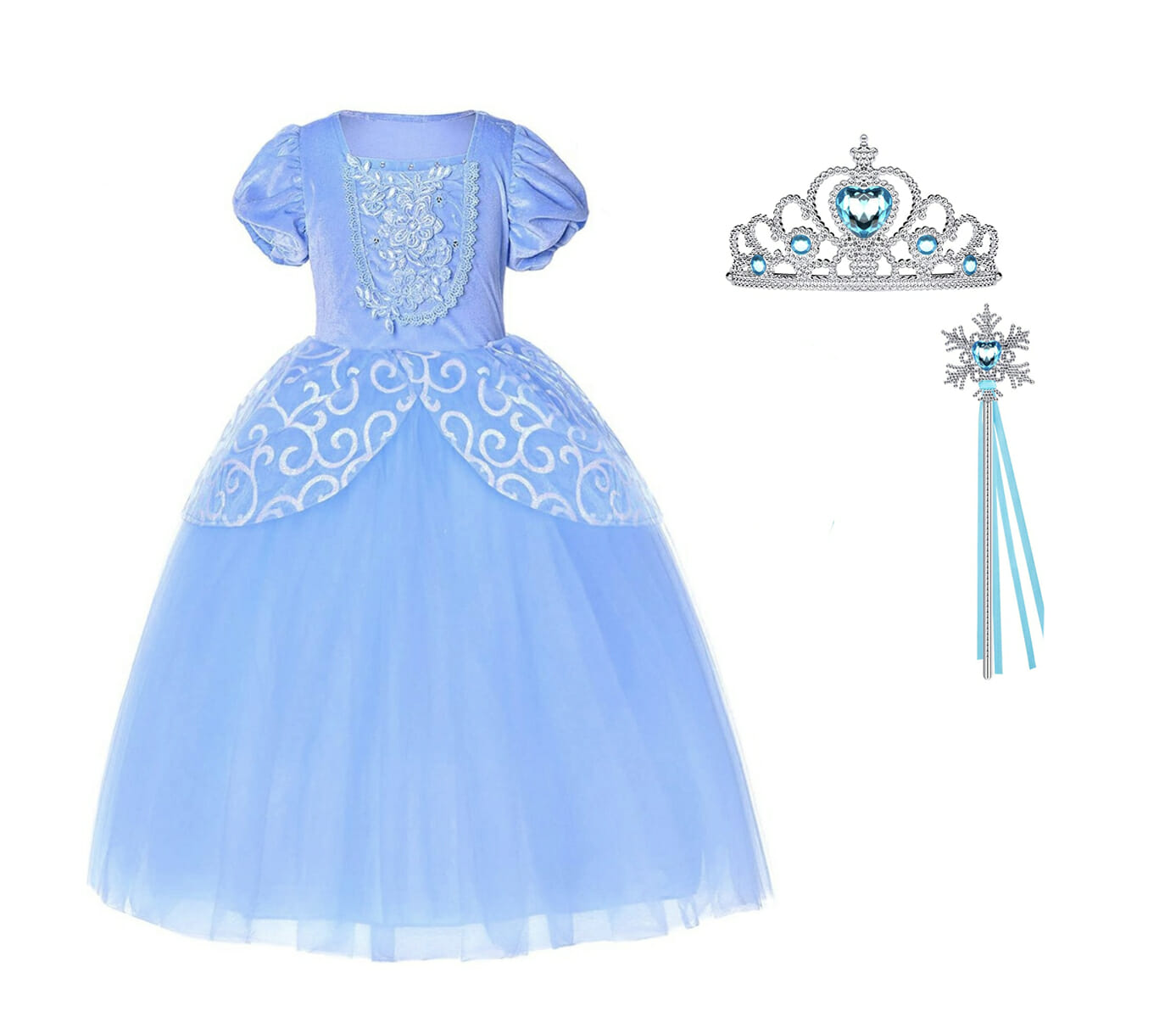 Cinderella jurk + accessoires - Assepoester - Deluxe verkleedjurk - Afbeelding 19