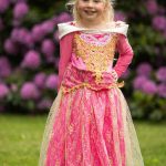 Doornroosje jurk +  kroon + toverstaf