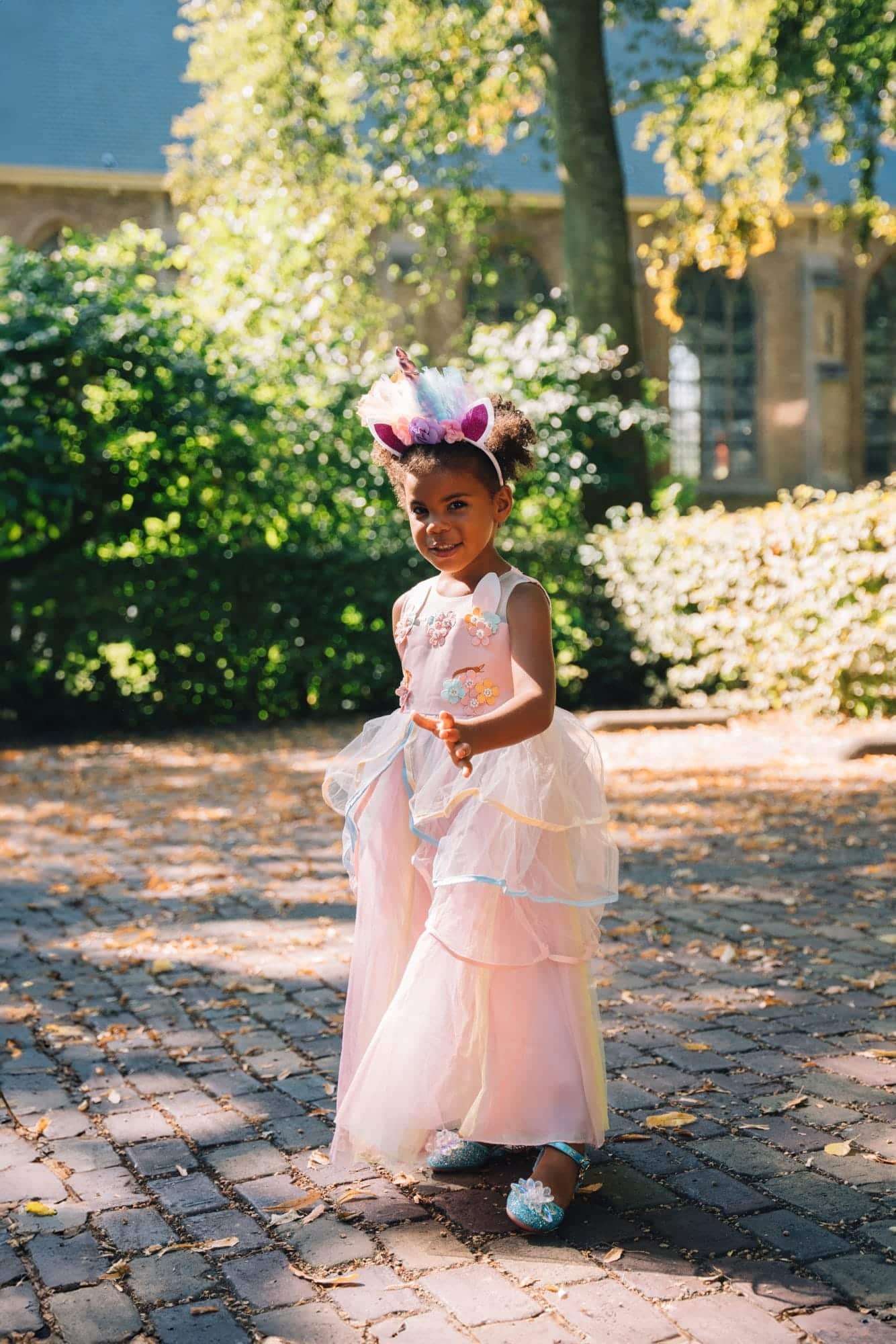 Unicorn Jurk - Eenhoorn Jurk + Haarband + Roze Prinsessen Handschoenen - Afbeelding 5