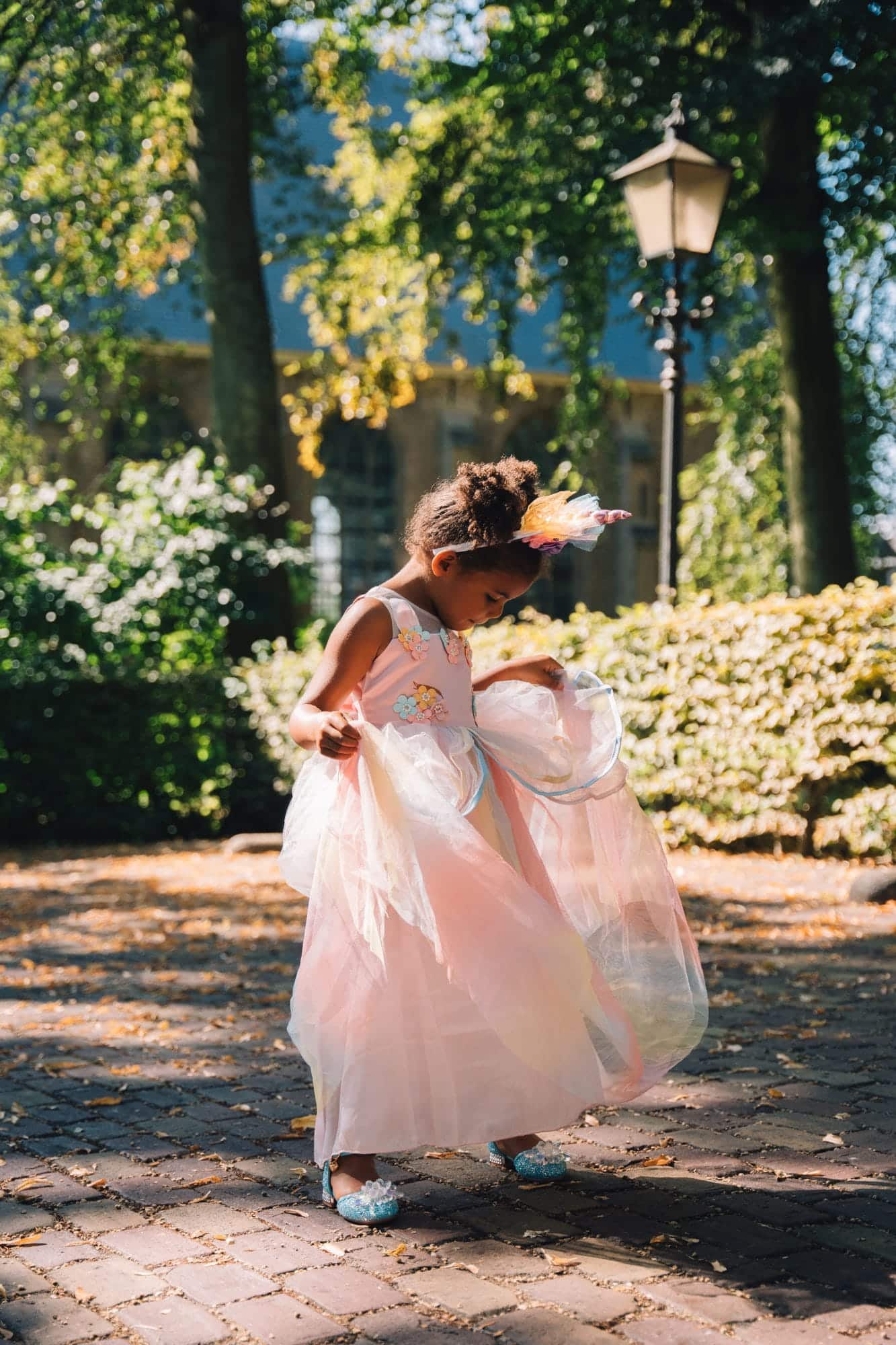 Unicorn Jurk - Eenhoorn Jurk + Haarband + Roze Prinsessen Handschoenen - Afbeelding 4