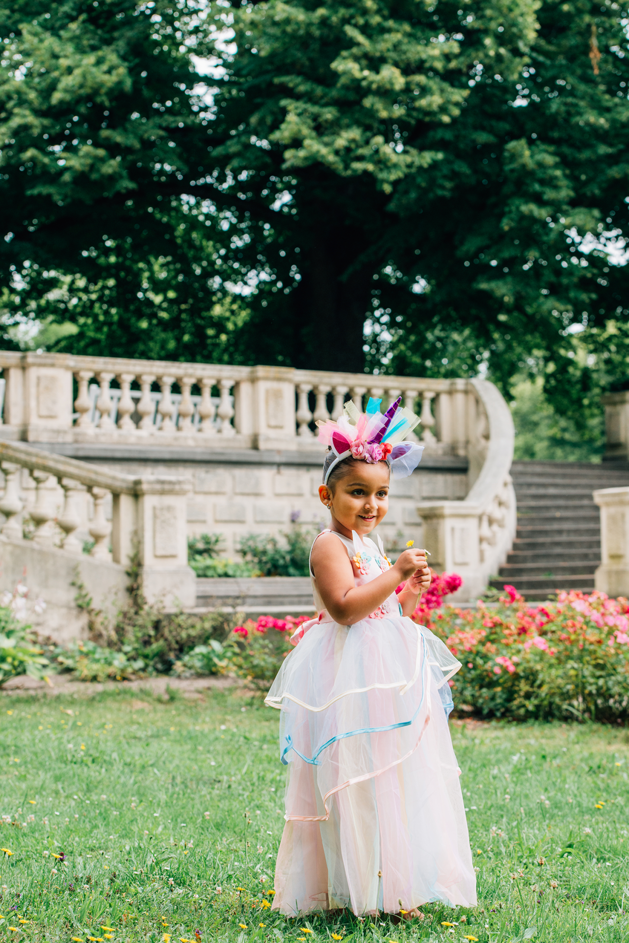 Unicorn Jurk - Eenhoorn Jurk + Haarband + Roze Prinsessen Handschoenen - Afbeelding 3