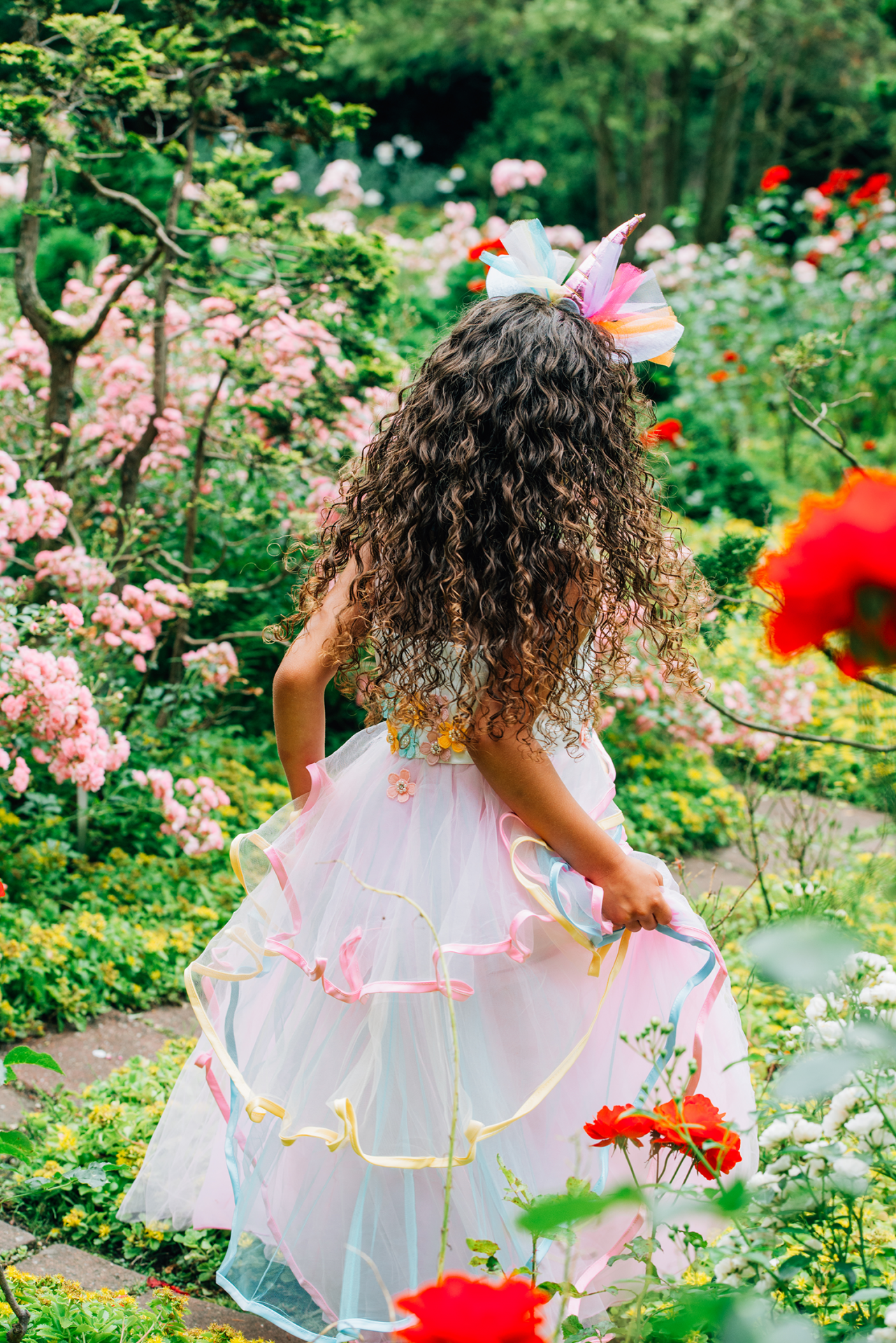 Unicorn Jurk - Eenhoorn Jurk - Roze - Haarband + Prinsessenhandschoenen - Afbeelding 7