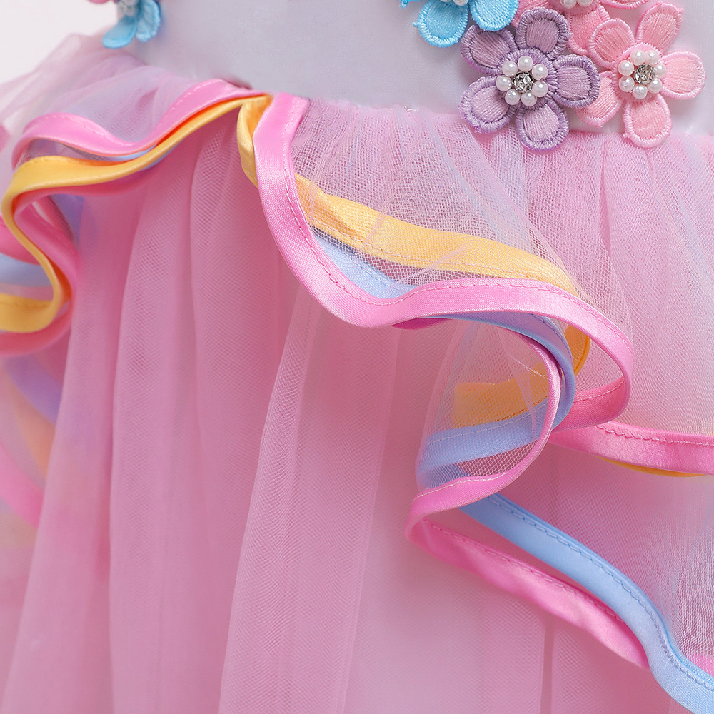Unicorn Jurk - Eenhoorn Jurk - Roze - Haarband + Prinsessenhandschoenen - Afbeelding 6