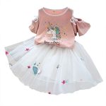 Unicorn witte rok - Unicorn roze shirt