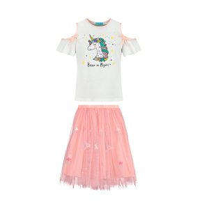 Unicorn roze rok - Unicorn wit shirt