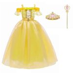 Belle jurk + tiara + toverstaf