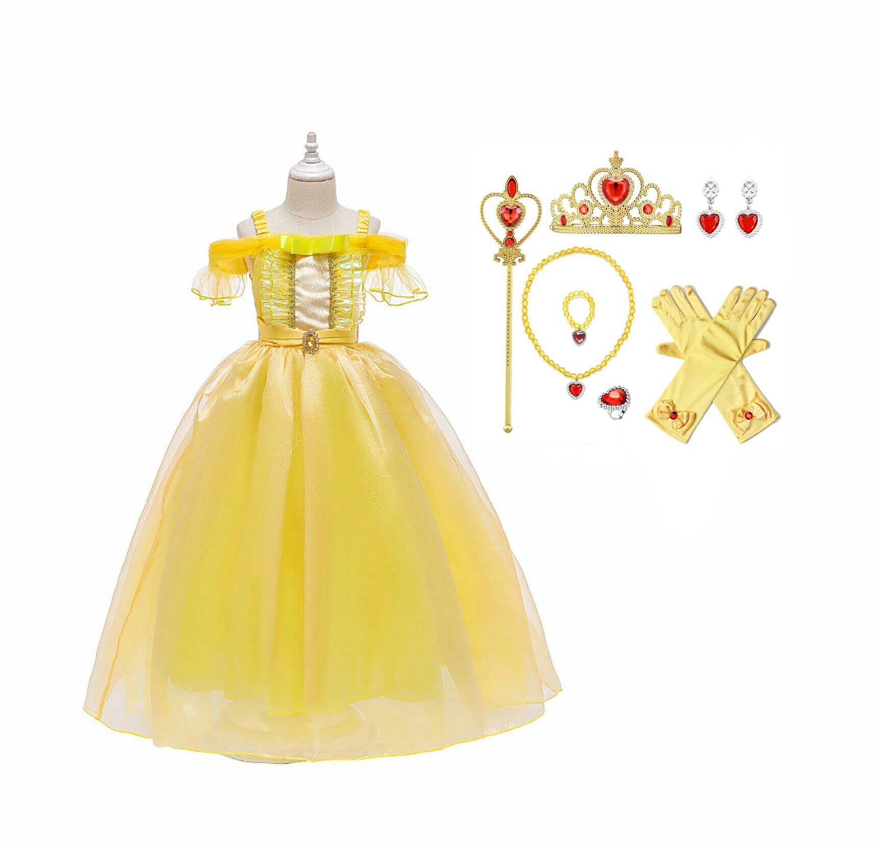 Belle jurk + tiara + toverstaf - Afbeelding 29