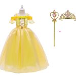 Belle jurk + tiara + toverstaf