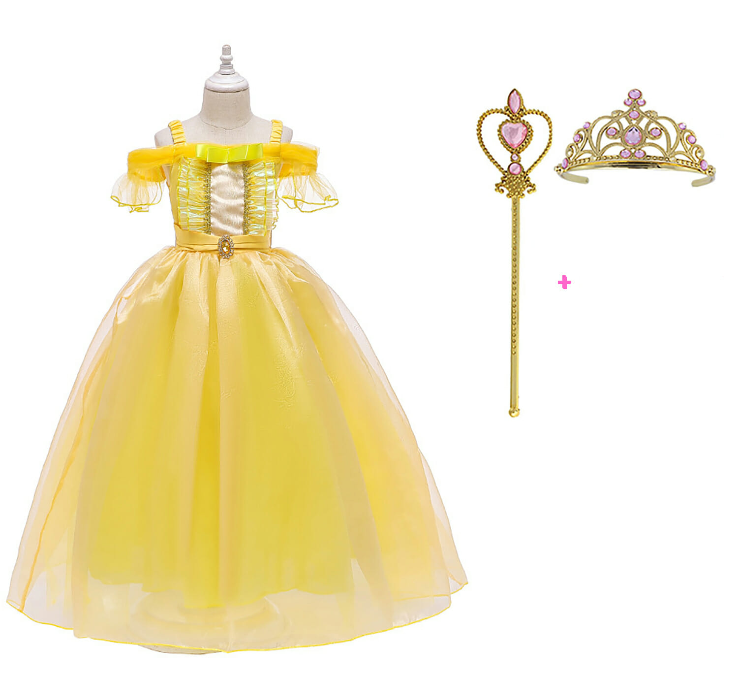 Belle jurk + tiara + toverstaf - Afbeelding 27