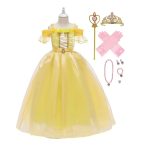 Belle jurk + tiara + toverstaf