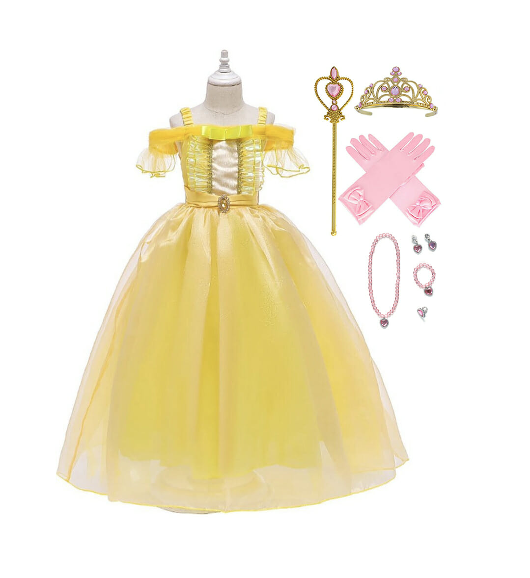 Belle jurk + tiara + toverstaf - Afbeelding 28