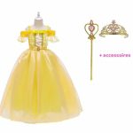 Belle jurk + tiara + toverstaf