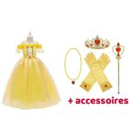 Belle jurk + tiara + toverstaf