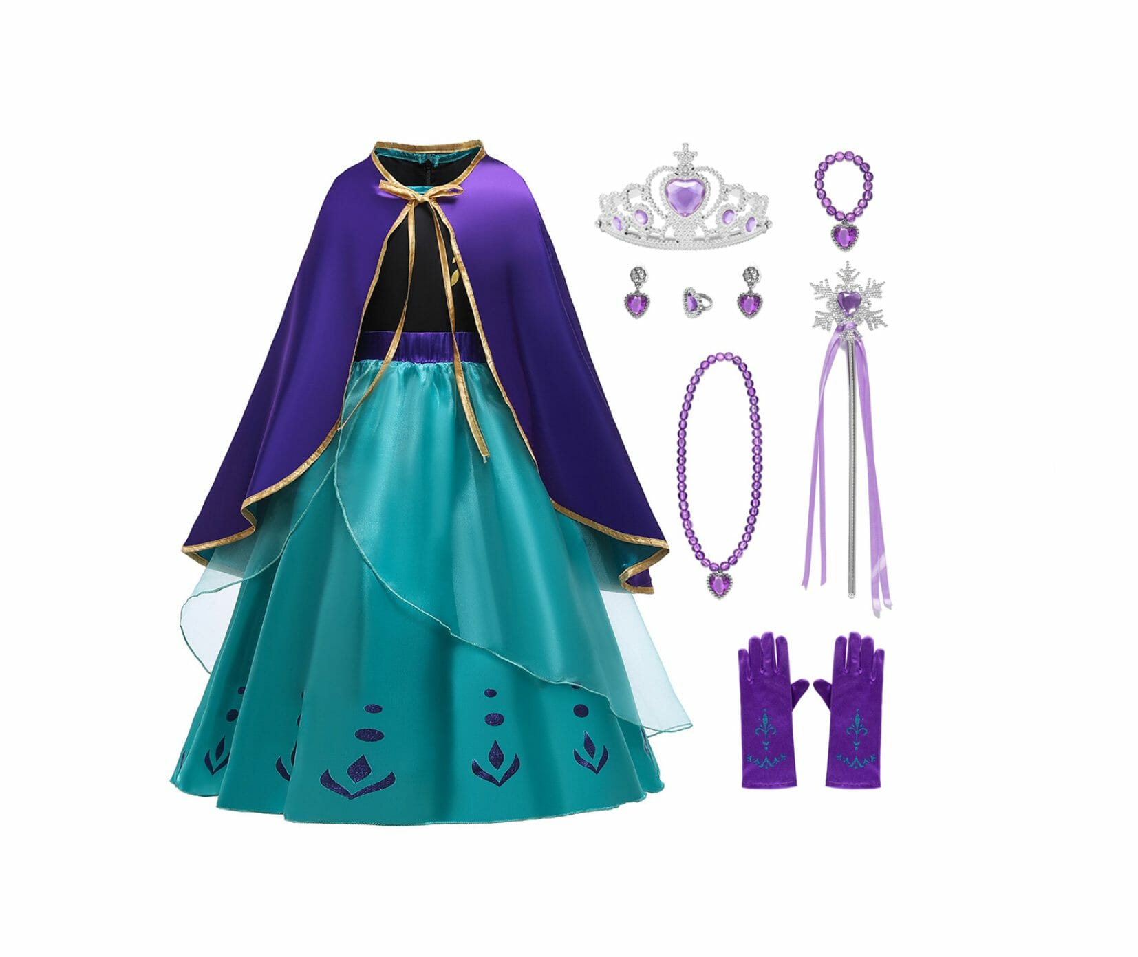 Frozen Anna jurk maat 92/98 met accessoires - Afbeelding 16