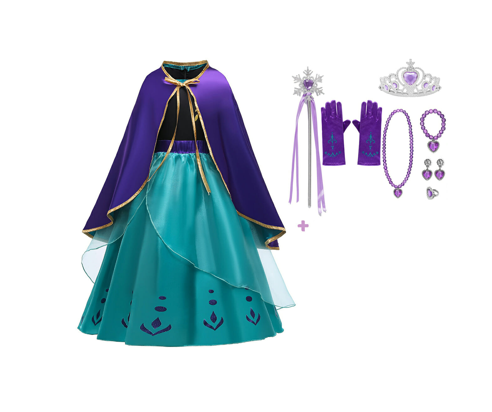 Frozen Anna jurk maat 92/98 met accessoires - Afbeelding 15
