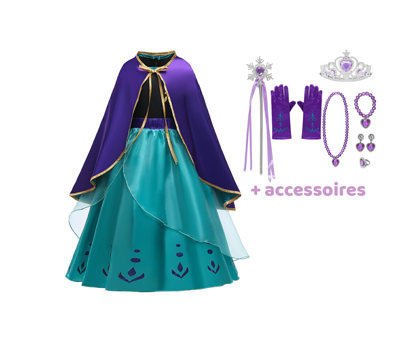 Frozen Anna jurk maat 92/98 met accessoires - Afbeelding 13