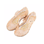 Prinsessenschoenen - Verkleedschoenen Goud + Frozen roze kroon