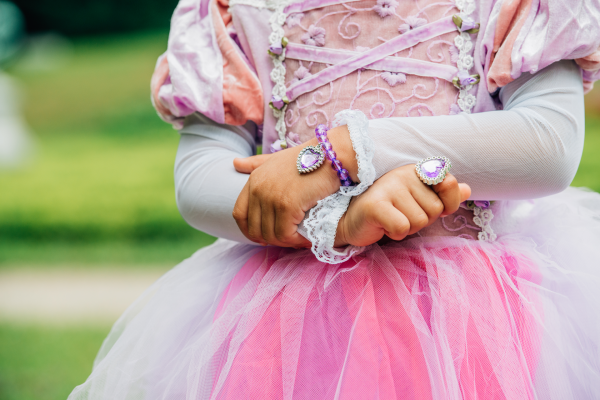 Rapunzel jurk + haarband + lila handschoenen - Afbeelding 4