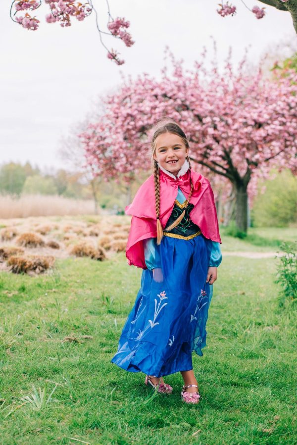 Frozen Anna prinsessenjurk met roze cape - accessoires - Afbeelding 4