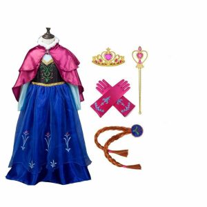 Frozen Anna prinsessenjurk met roze cape - accessoires