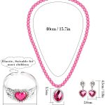 Prinsessen roze accessoireset - juwelen, toverstaf, kroon, elleboog handschoenen