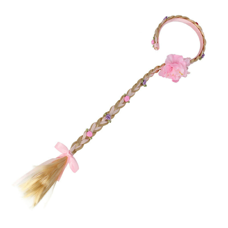 Rapunzel vlecht - haarband - roze - Afbeelding 6