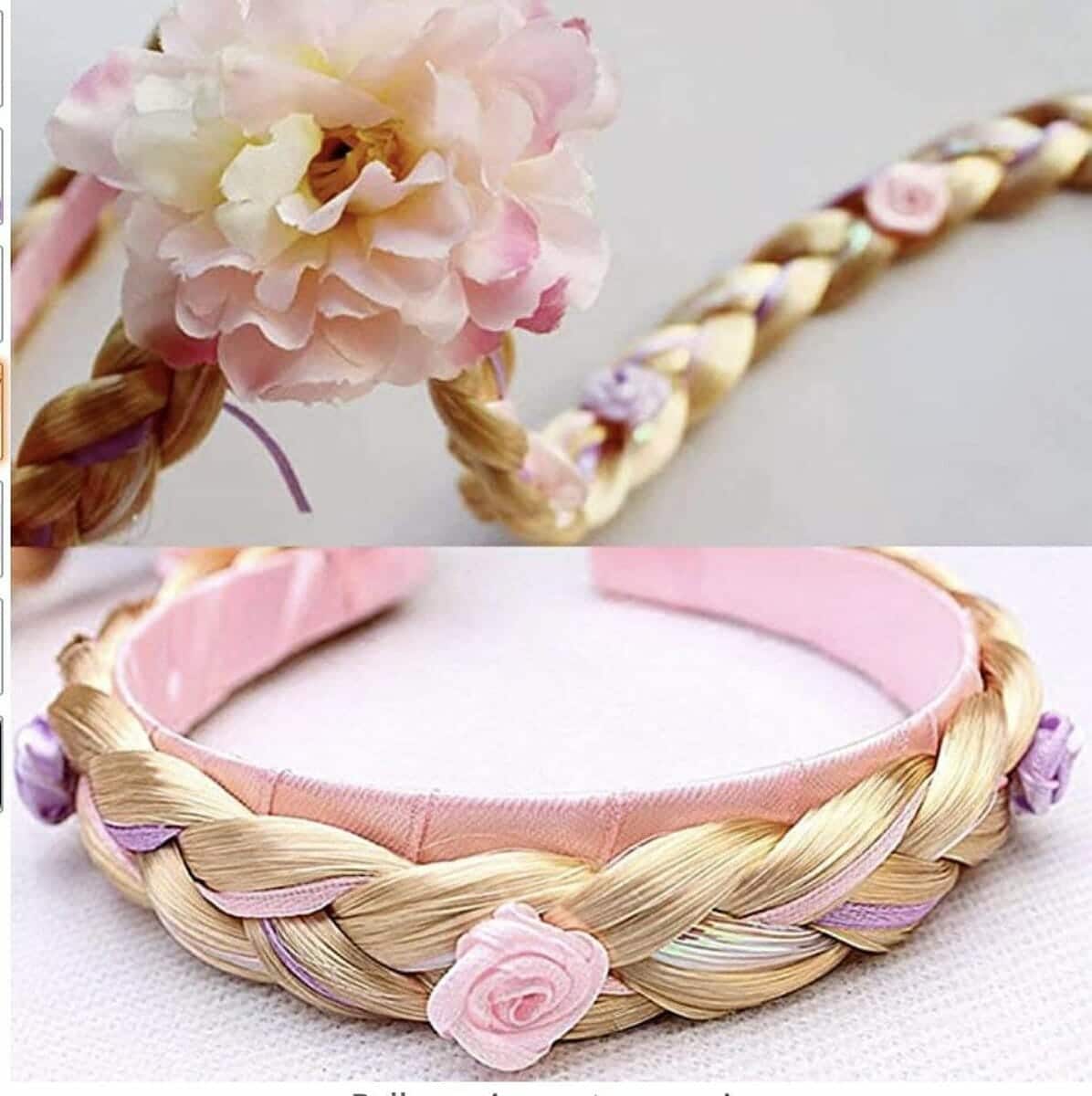 Rapunzel vlecht - haarband - roze - Afbeelding 4