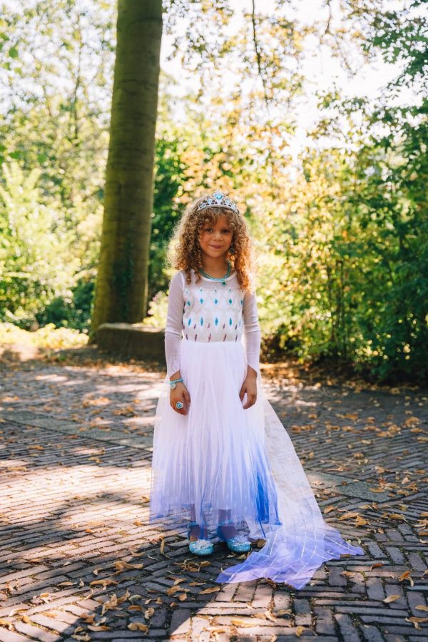 Prinsessenjurk - Elsa ijskristallen jurk + accessoires - Afbeelding 3