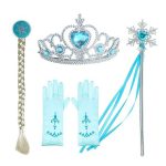Frozen Elsa accessoires - toverstaf - tiara - handschoenen - Elsa vlecht