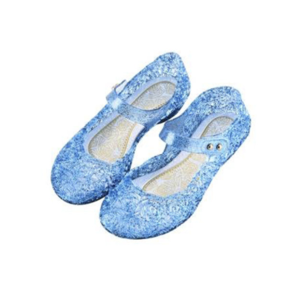 Prinsessenschoenen - Verkleedschoenen Blauw + Frozen blauwe kroon - Afbeelding 2