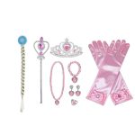 Prinses 10-delig accessoireset - roze