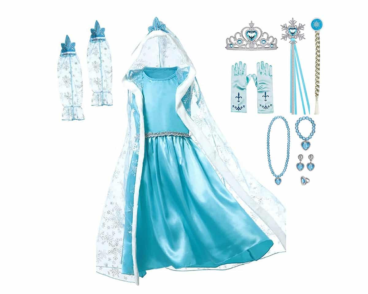 Frozen Elsa prinsessenjurk met cape inclusief accessoires