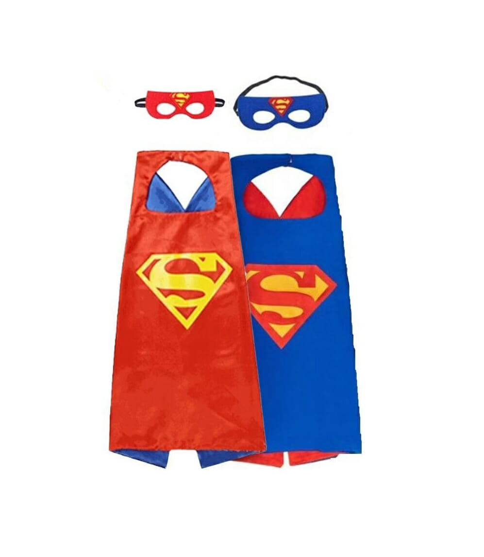 Superhelden Verkleedpak - 3-Pack - Superman + Spiderman cape + masker + Hanger - Afbeelding 3