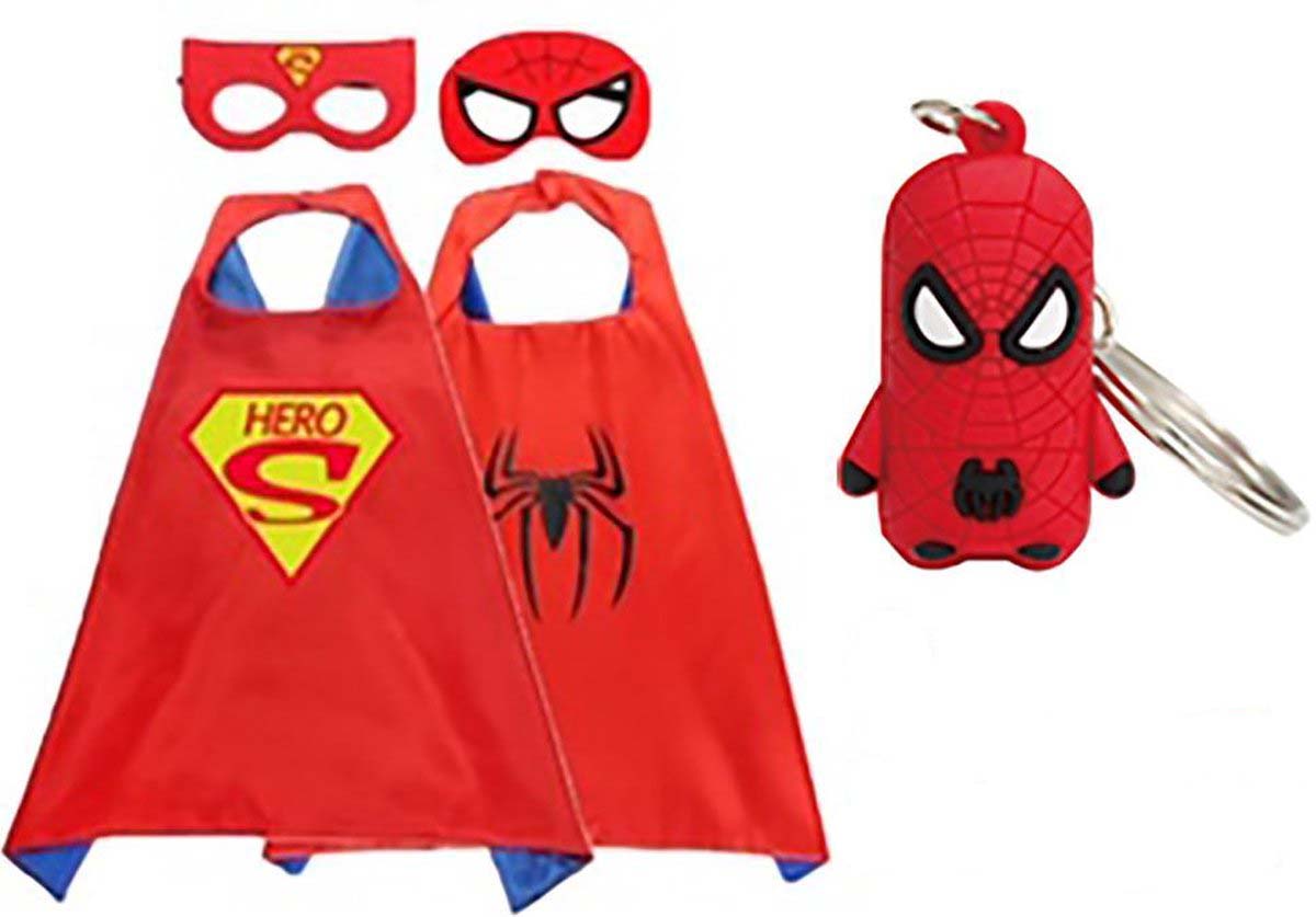 Superhelden Verkleedpak - 3-Pack - Superman + Spiderman cape + masker + Hanger - Afbeelding 2