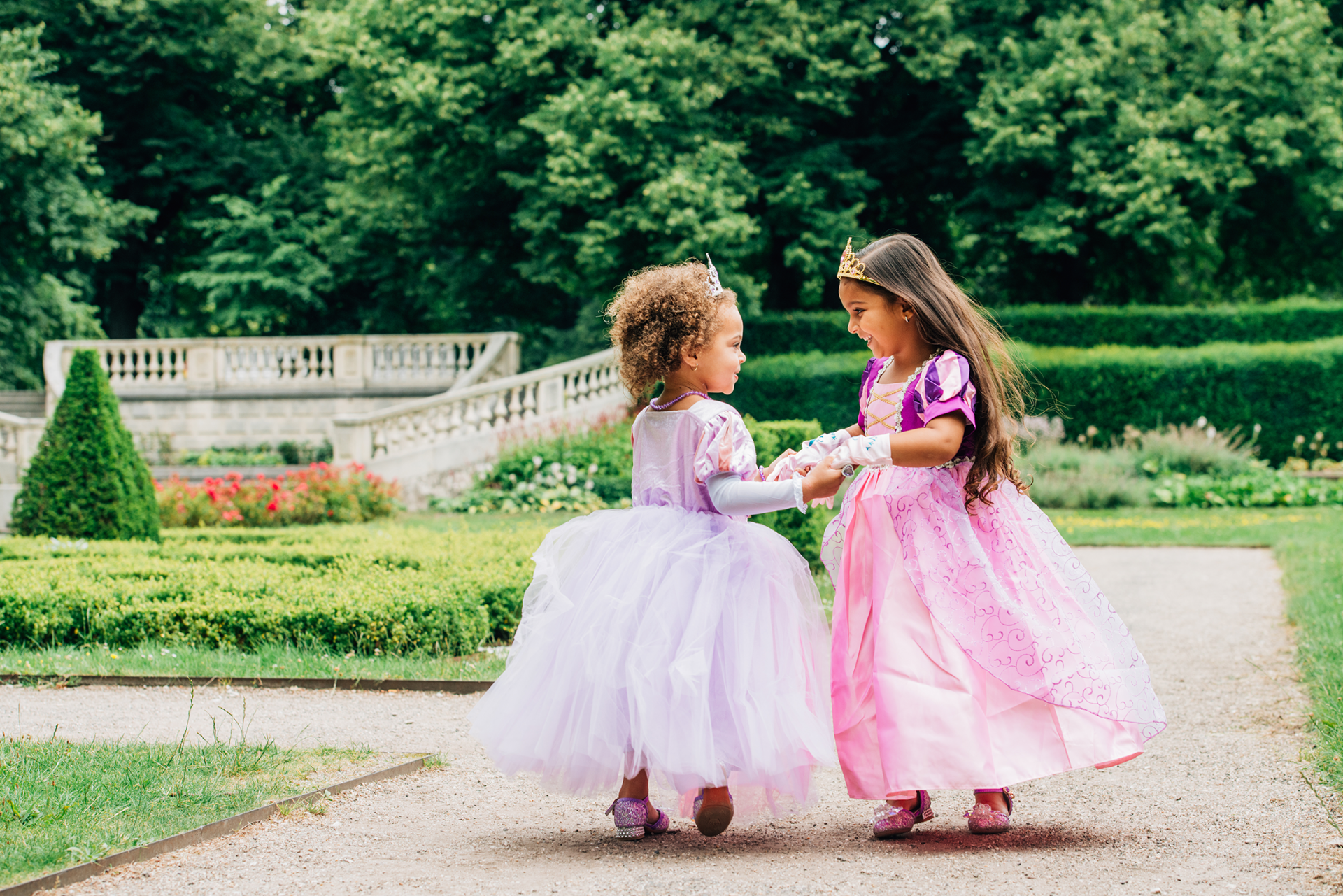 Rapunzel + Belle jurk + haarband + toverstaf/kroon - Afbeelding 3