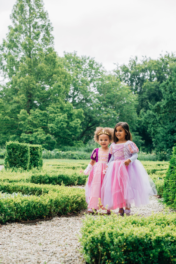 Rapunzel + Belle jurk + haarband + toverstaf/kroon - Afbeelding 9