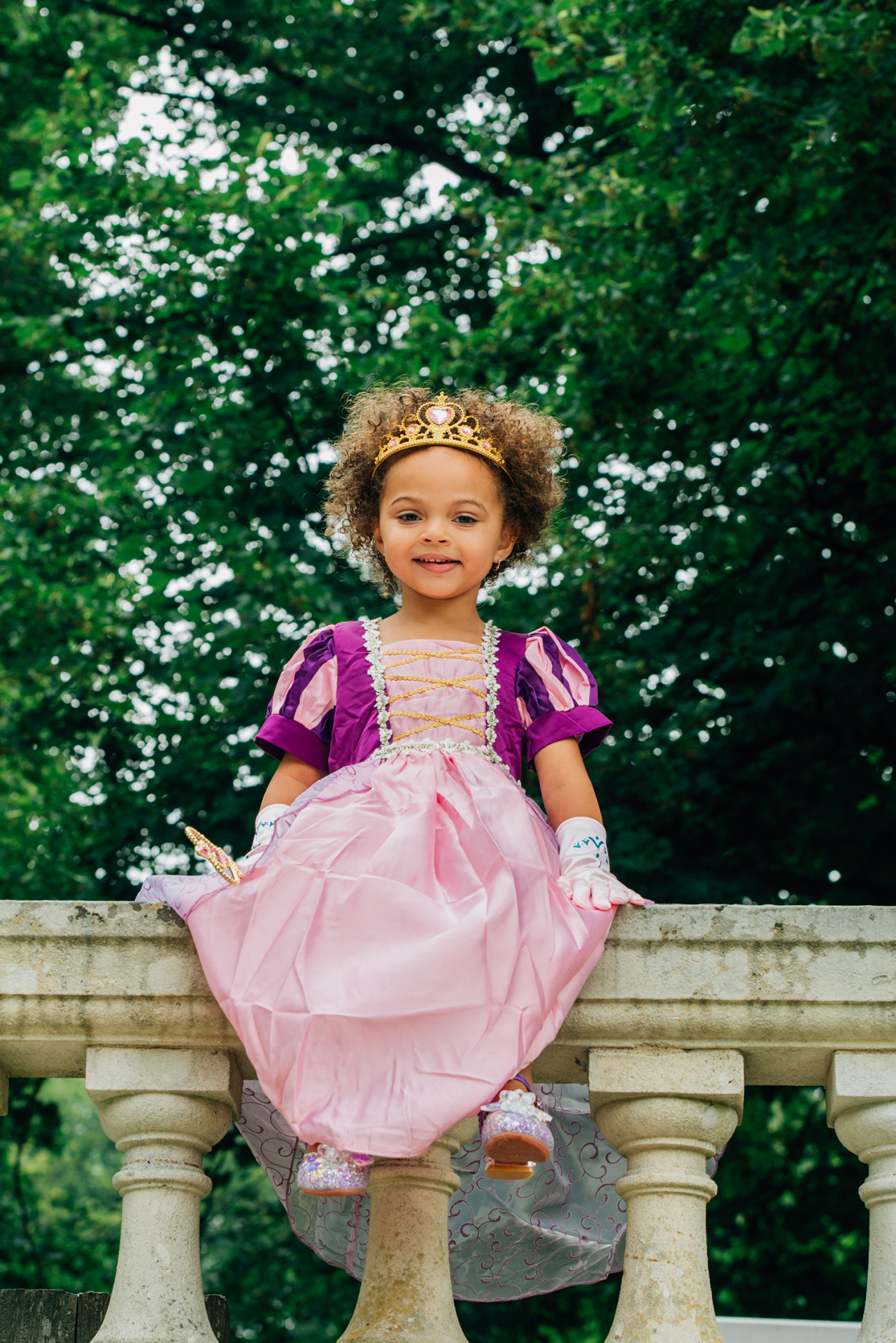 Rapunzel + Belle jurk + haarband + toverstaf/kroon - Afbeelding 7