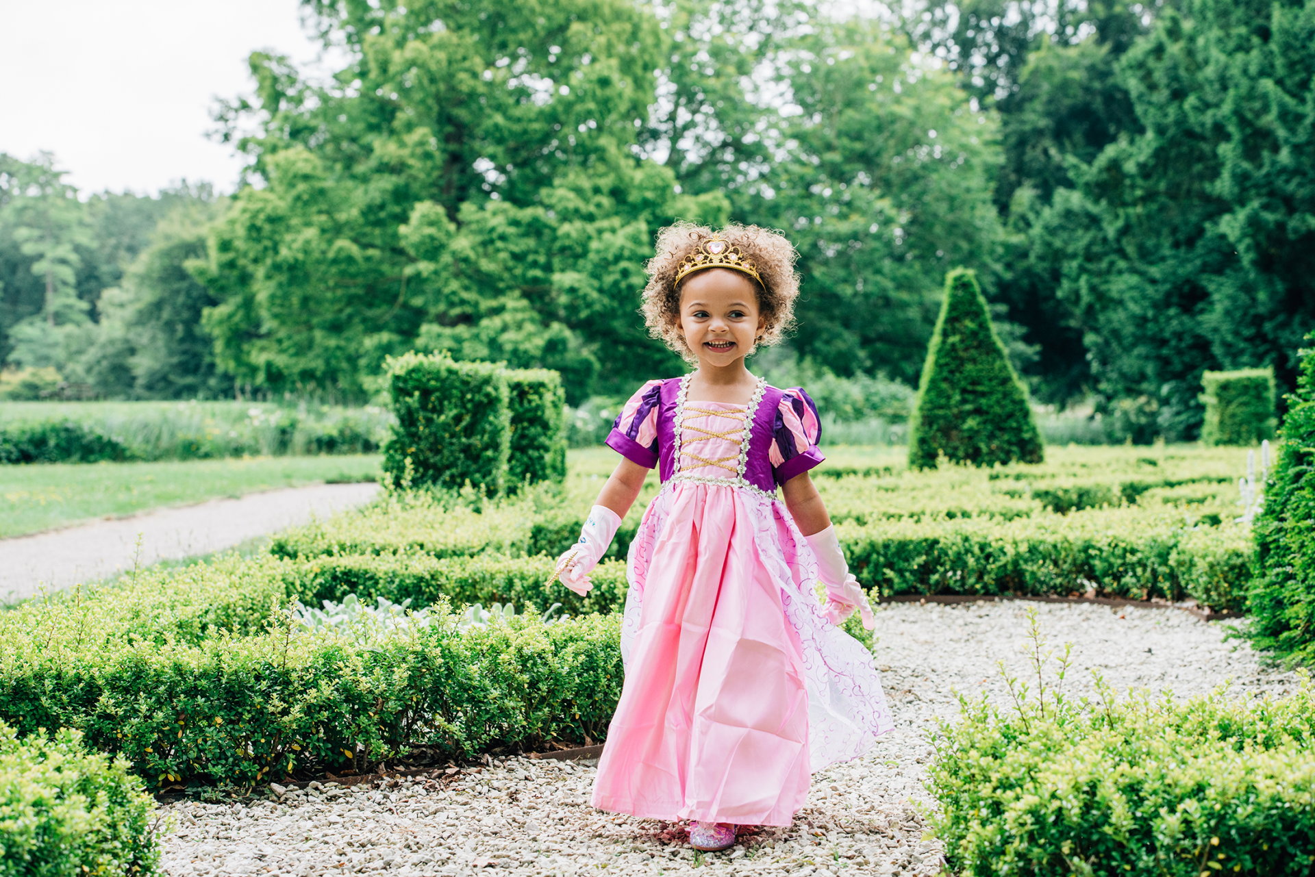 Rapunzel + Belle jurk + haarband + toverstaf/kroon - Afbeelding 6