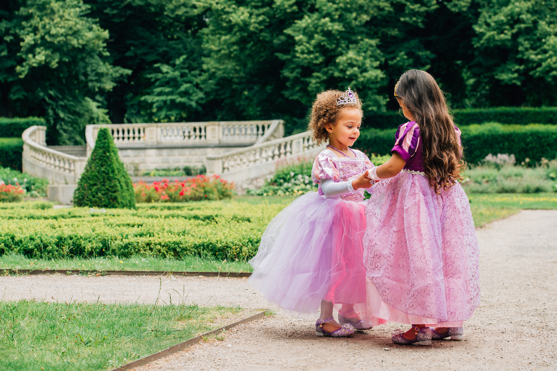 Rapunzel + Belle jurk + haarband + toverstaf/kroon - Afbeelding 2