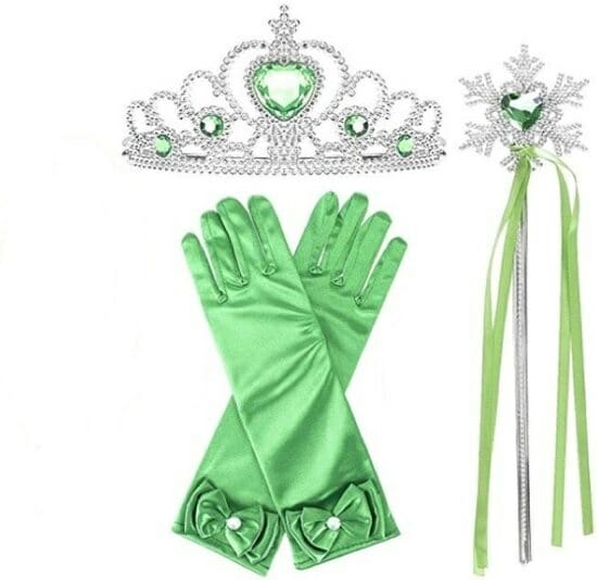 Tiara - toverstaf - handschoenen - groen