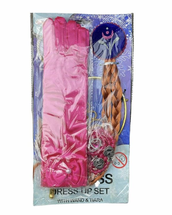 Doornroosje roze prinsessenjurk - verkleedjurk + Kroon + Toverstaf + Roze Prinsessenhandschoenen - Afbeelding 28