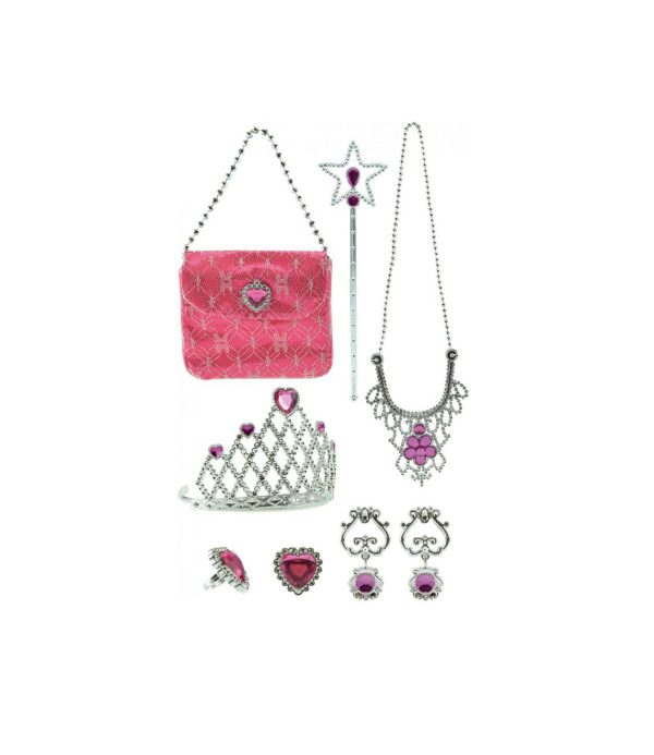 Doornroosje roze prinsessenjurk - verkleedjurk + Kroon + Toverstaf + Roze Prinsessenhandschoenen - Afbeelding 22