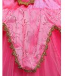 Doornroosje roze prinsessenjurk - verkleedjurk + Kroon + Toverstaf + Roze Prinsessenhandschoenen