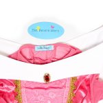 Doornroosje roze prinsessenjurk - verkleedjurk + Kroon + Toverstaf + Roze Prinsessenhandschoenen