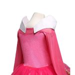 Doornroosje roze prinsessenjurk - verkleedjurk + Kroon + Toverstaf + Roze Prinsessenhandschoenen
