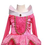 Doornroosje roze prinsessenjurk - verkleedjurk + Kroon + Toverstaf + Roze Prinsessenhandschoenen