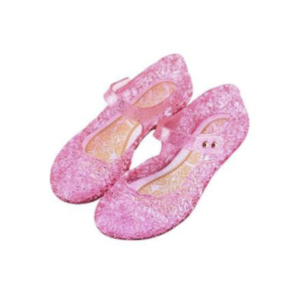 Prinsessenschoenen - Verkleedschoenen  Roze + Frozen roze kroon - Afbeelding 2